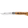 Нож OPINEL №8 ANIMALIA нержавеющая сталь, рукоять дуб, гравировка бизон 002629
