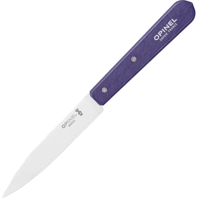 Нож столовый Opinel №112, деревянная рукоять, блистер, нержавеющая сталь, фиолетовый 003116